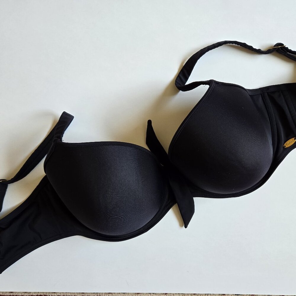 Freya Deco Swim Padded Plunge Bikini Top - size US 36I